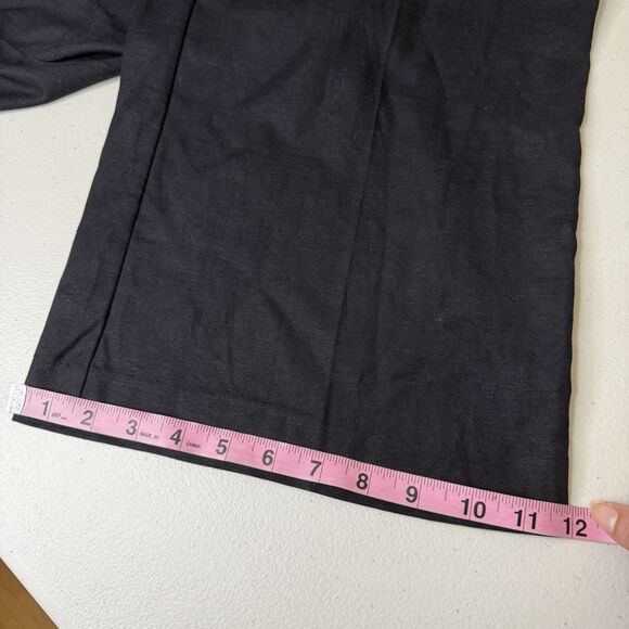 MNG by Mango Black Pleated Trouser Pants Womens 8 Contrast Trim Wide Leg Hi Rise - Picture 12 of 12